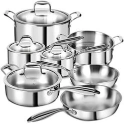 Itopfox 3 Ply Stainless Steel 11-Piece Cookware Set With Lids, Pots And Pans, Non-Toxic, Induction, Oven, Dishwasher Safe, Professional Chef Quality 15 Itopfox 3 Ply Stainless Steel 11-Piece Cookware Set With Lids, Pots And Pans, Non-Toxic, Induction, Oven, Dishwasher Safe, Professional Chef Quality -Kid's Home GUEST f6a7b5ce a5b7 40fb 87ba 7cc11600271c