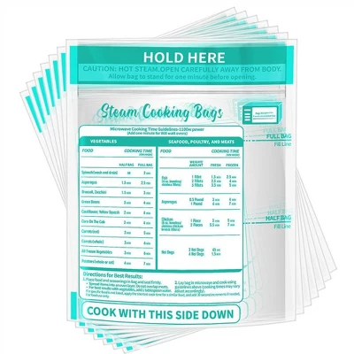 Itopfox 100 Pcs Reusable Zipper Microwave Steam Bags For Cooking Vegetables, Potatoes, And Meat - Leakproof & Durable 6 Itopfox 100 Pcs Reusable Zipper Microwave Steam Bags For Cooking Vegetables, Potatoes, And Meat - Leakproof & Durable - Image 6
