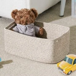 Itopfox 3-Pack Small Storage Baskets For Organizing, Woven Shelf Toy Basket, Rope Baskets For Gifts Empty, Closet Organizer Bins With Handles -Kid's Home GUEST f91a4b01 c7e8 4907 8213 3348934d65ae