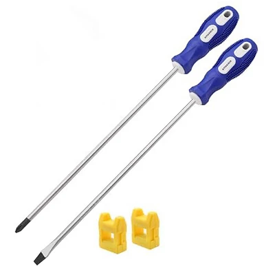 Itopfox 2-Piece Long Screwdriver Set With Magnetic Tips, Slotted & Phillips Head, Rubber Grip Handle For Secure And Comfortable Use 5 Itopfox 2-Piece Long Screwdriver Set With Magnetic Tips, Slotted & Phillips Head, Rubber Grip Handle For Secure And Comfortable Use - Image 5
