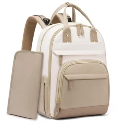Itopfox Large Capacity Diaper Backpack With Changing Pad, Insulated Pockets, Stroller Buckles, Waterproof, Laptop Compartment, Beige-Khaki -Kid's Home GUEST f94509fe ff12 4f09 a1d6 fad43ad031fa