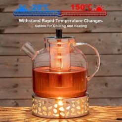 Itopfox Glass Teapot With Removable Infuser, Stovetop Safe Large Tea Pot For Blooming & Loose Leaf, Hand Crafted Kettle With Stainless Steel Strainer -Kid's Home GUEST f9b007a9 15e0 42f2 80a2 d09365e8b5a1