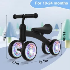 Itopfox Baby Balance Bike For 12-36 Months Kids, Toddler First Birthday Gift, No Pedal 4 Wheels Bicycle, Indoor & Outdoor Play Colorful, Black-Light -Kid's Home GUEST f9b6927d c89b 4b48 87e6 e8944b9c79d4