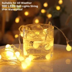 Itopfox 33ft 100 LED Globe String Lights With Remote, 8 Modes Fairy Lights For Indoor Outdoor Party Wedding Christmas Tree Decor, Warm White -Kid's Home GUEST f9ea8c87 5d09 43af bf39 b0895cd052c7