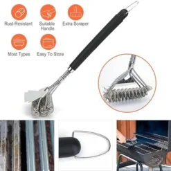 Itopfox Grill Brush With Scraper, BBQ Grill Brush With Handle, Stainless Steel Grill Grate Cleaner, Safe Grill Accessories For Grill/Smoker/Gas, Etc. -Kid's Home GUEST fa3b6cab 1234 474c 8a71 0f79c60118fa