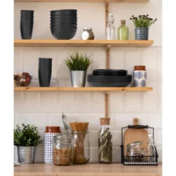 Itopfox 24-Piece Dinnerware Set For 6, Unbreakable Wheat Straw Plates & Bowls, Dishwasher & Microwave Safe, RV, Beach House & Daily Use, Black -Kid's Home GUEST fb823a25 0b17 4da1 9085 820ff59d2ab3