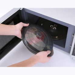 Itopfox Microwave Steamer Cooker Collapsible Bowl With Handle Lid For Vegetables Fish Meal Prep Food Silicone Steamer Cookware Dishwasher Safe, Black -Kid's Home GUEST fc29014c 7186 492f a1e5 753010692e7c