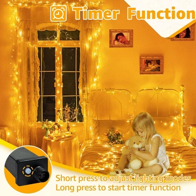 Itopfox 120LED String Lights, Waterproof Connectable Fairy Lights With Timer 8 Modes, Warm White Plug In Christmas Light For Indoor Outdoor Decor 6 Itopfox 120LED String Lights, Waterproof Connectable Fairy Lights With Timer 8 Modes, Warm White Plug In Christmas Light For Indoor Outdoor Decor - Image 6