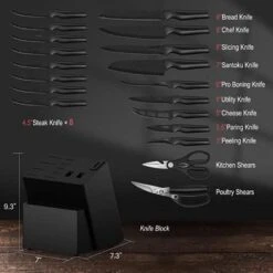 Itopfox 21-Piece Kitchen Knife Set With Block, Dishwasher Safe German Stainless Steel Knives With Built-in Sharpener, Black Knife Block Set -Kid's Home GUEST fda6ea9c d298 4959 bad7 a19130a3fef3