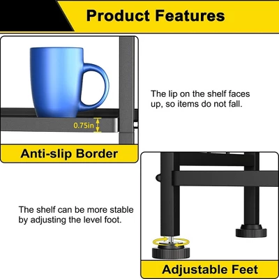 Itopfox 6-Tier Standing Storage Shelf For Bathroom, Kitchen & Laundry Room Organization, Sturdy Metal Shelving Unit Pantry Rack In Black 4 Itopfox 6-Tier Standing Storage Shelf For Bathroom, Kitchen & Laundry Room Organization, Sturdy Metal Shelving Unit Pantry Rack In Black - Image 4