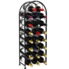 Itopfox 23 Bottle Arched Freestanding Floor Metal Wine Rack Holder Stand For Kitchen Bar Cellar Dining Room Black