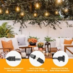 Itopfox 96FT LED Outdoor String Lights, Dimmable Waterproof Patio Lights With Shatterproof Edison Vintage Bulbs For Backyard Porch Garden -Kid's Home GUEST fffc9e79 f157 43f4 af2f f8bc9321b8bc